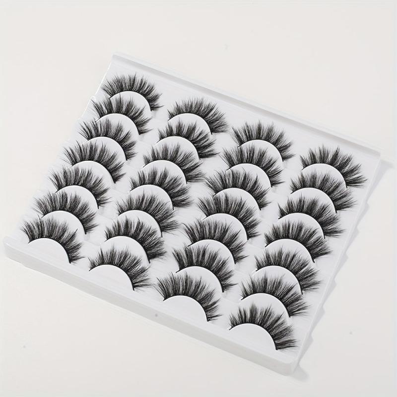 14 Pairs Wispy Cat Eye False Eyelashes Natural Faux Mink Lashes Multipack