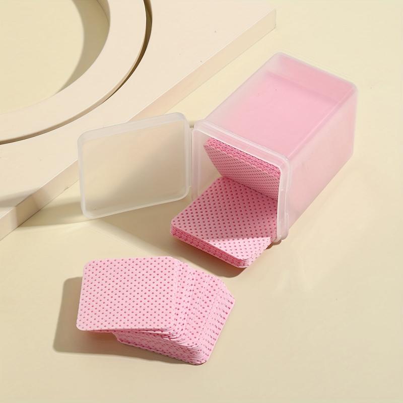 200-400pcs Eyelash Glue Wipes Lash Glue Cotton Pads Nail Polish Remover Wipe