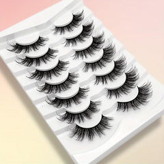 7 Pairs 3D Silk False Eyelashes Natural Dramatic Thick Slender Lashes