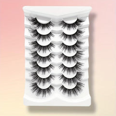 7 Pairs 3D Silk False Eyelashes Natural Dramatic Thick Slender Lashes