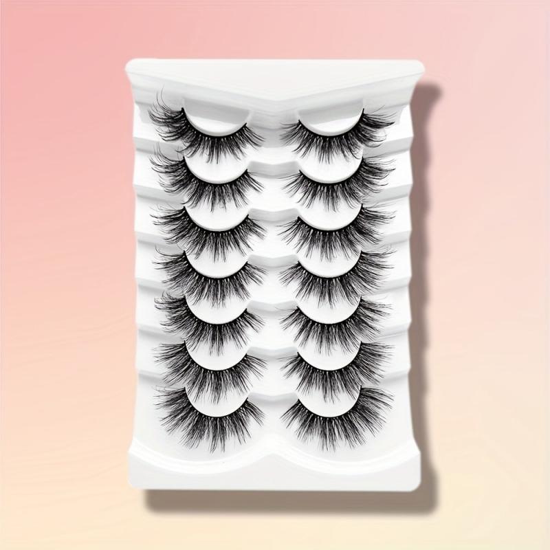 7 Pairs 3D Silk False Eyelashes Natural Dramatic Thick Slender Lashes