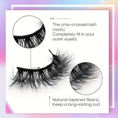 3 Pairs Reusable Fluffy 3D Faux Mink False Eyelashes Thick Long Lasting
