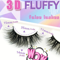 3 Pairs Reusable Fluffy 3D Faux Mink False Eyelashes Thick Long Lasting