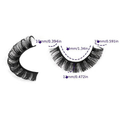 Fluffy 3D Curly Volume False Eyelashes Natural Look Long Thick Lashes