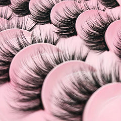 20 Pairs Faux Mink Lashes Fluffy Natural False Eyelashes Long 3D Cat Lashes