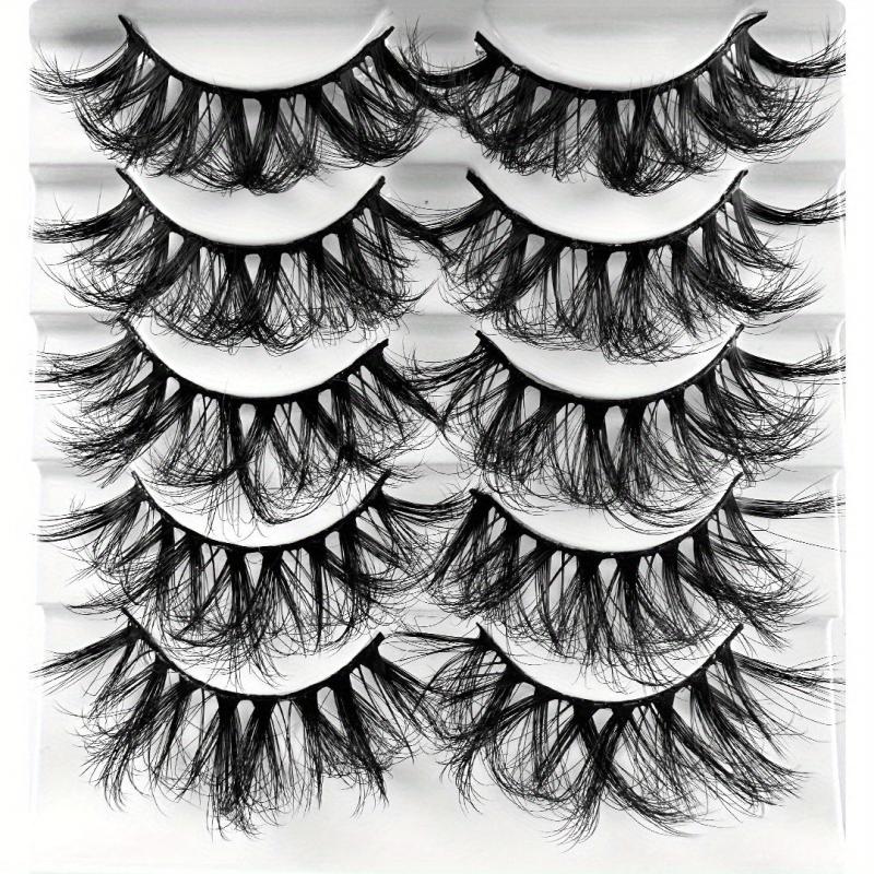 5 Pairs High Layer Faux Mink Eyelashes - Natural Glamorous False Eyelashes