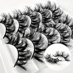 5 Pairs High Layer Faux Mink Eyelashes - Natural Glamorous False Eyelashes