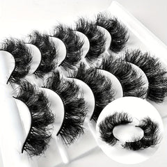 5 Pairs High Layer Faux Mink Eyelashes - Natural Glamorous False Eyelashes