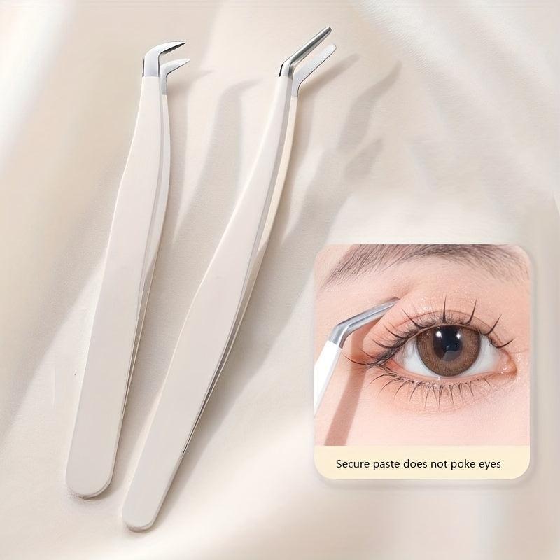 Eyelash Applicator Tool Curved Tweezers for Easy Lashes Application