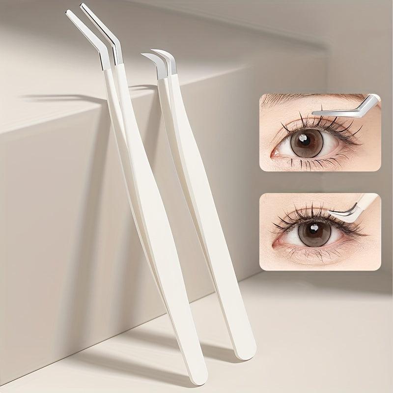 Eyelash Applicator Tool Curved Tweezers for Easy Lashes Application