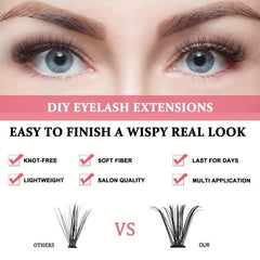 60 Clusters 40D 3 Rows Eyelashes Extention Natural Soft Faux Mink Lashes