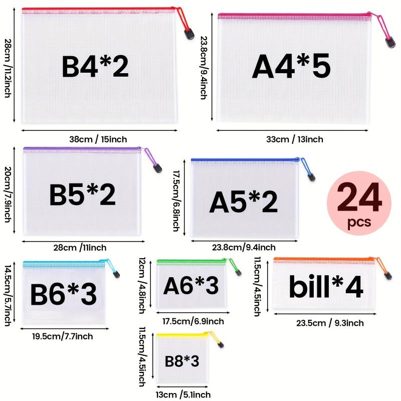 24pcs Assorted Size Mesh Zipper Pouches for Organization and Travel
