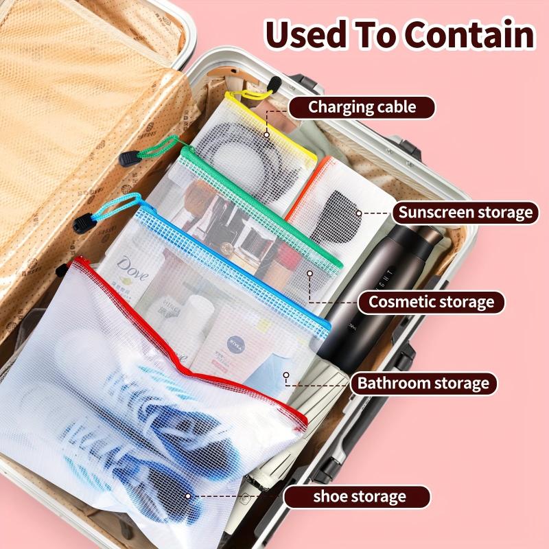 24pcs Assorted Size Mesh Zipper Pouches for Organization and Travel