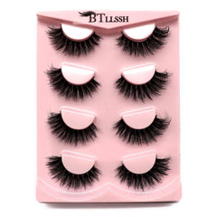 4 Pairs Thick Curling 18mm False Eyelashes Daily Volumizing Eye Lashes