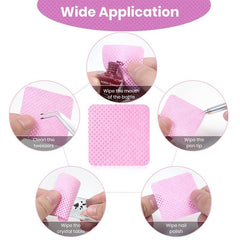 200pcs Nail Wipes with Tweezers and Glue Bottle Mouths