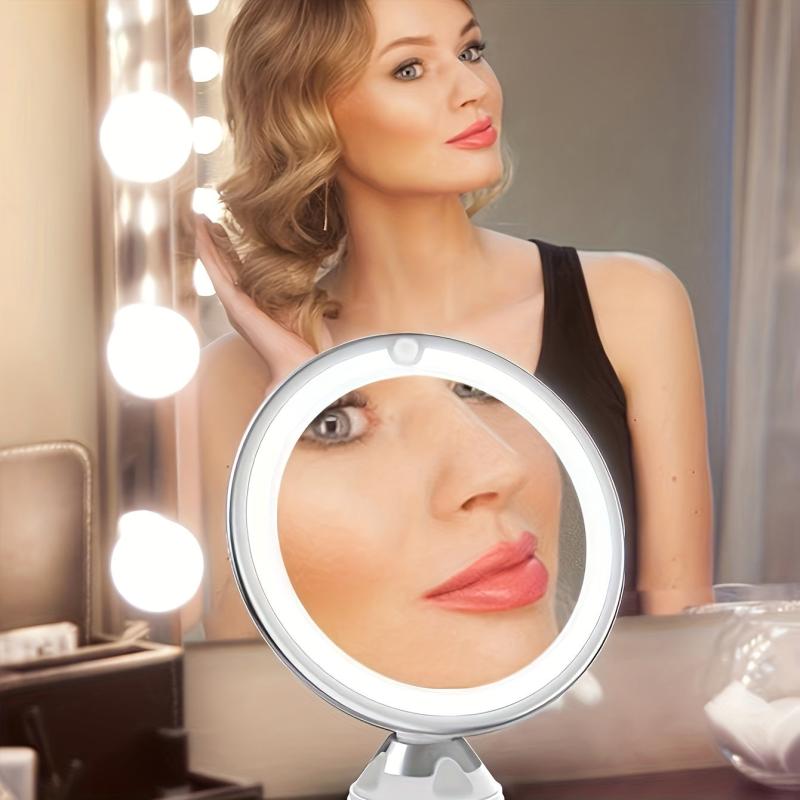 10X Magnifying LED Makeup Mirror with Natural Light - Travel Vanity Mirror