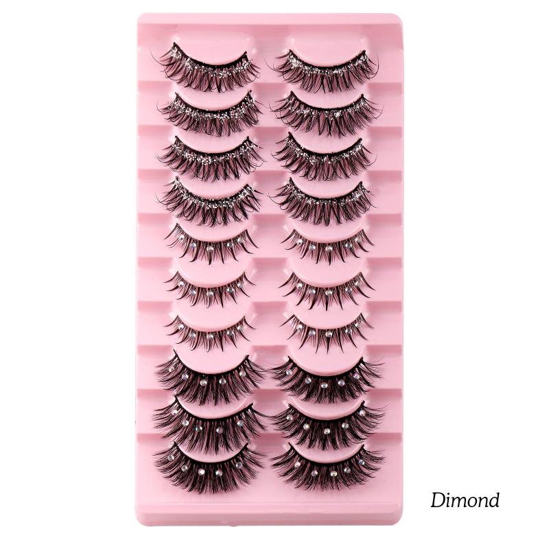 10 Pairs Mixed Style False Eyelashes for Stage Performance Makeup