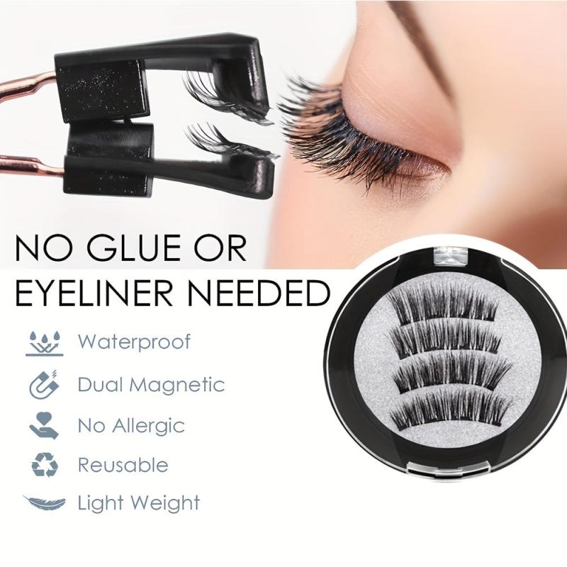 Natural Look Reusable Magnetic Eyelashes Long Lasting False Eyelashes