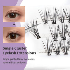 10mm Clustered Fishtail Eyelashes Grafted 0.05C Curling Lashes