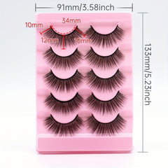 5 Pairs 3D Faux Mink Lashes for Makeup Extensions