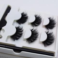 3 Pairs Faux Mink Lash & Magnetic Eyeliner Set