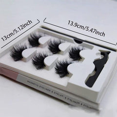 3 Pairs Faux Mink Lash & Magnetic Eyeliner Set