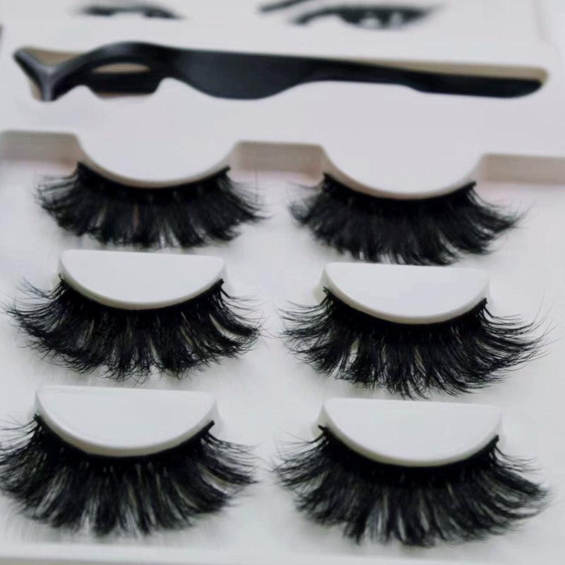 3 Pairs Faux Mink Lash & Magnetic Eyeliner Set