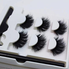 3 Pairs Faux Mink Lash & Magnetic Eyeliner Set