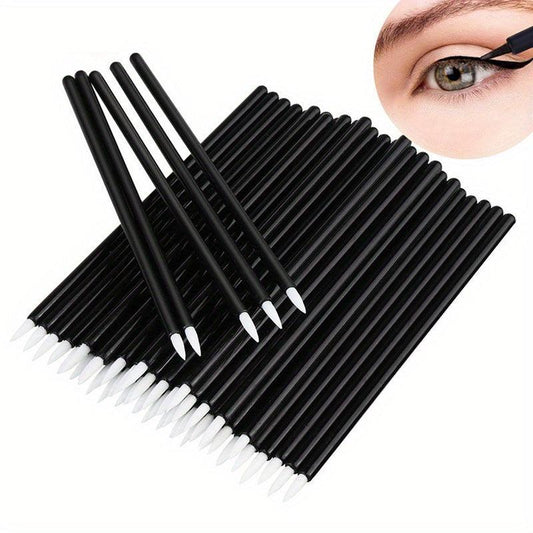 50PCS Eyeliner Makeup Brushes With Covers Smooth Eye Liner Tools Wands