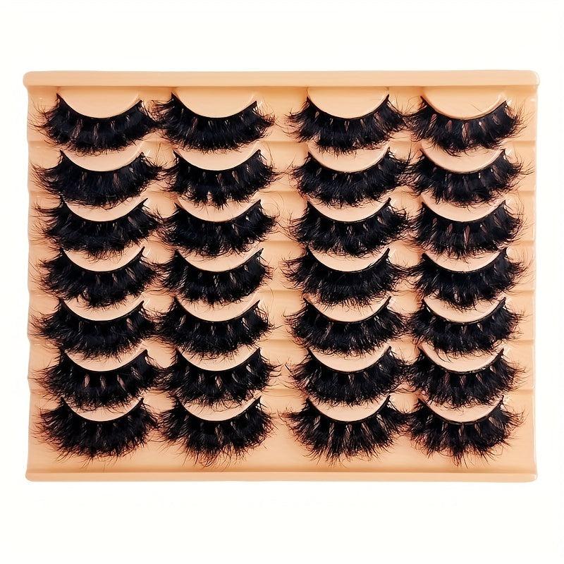 14 Pairs Faux Mink Lashes Thick Fluffy Dramatic Volume Reusable Makeup