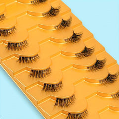 10 Pairs Wispy Half Lashes 11mm Natural Look Clear Band