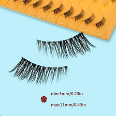10 Pairs Wispy Half Lashes 11mm Natural Look Clear Band