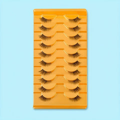 10 Pairs Wispy Half Lashes 11mm Natural Look Clear Band