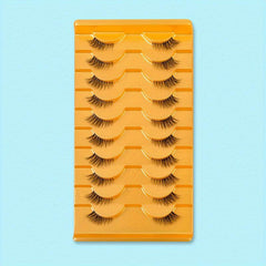 10 Pairs Wispy Half Lashes 11mm Natural Look Clear Band