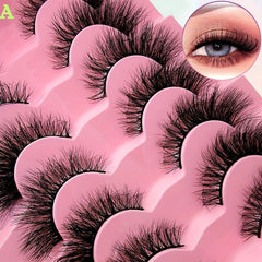 7 Pairs Fluffy Fox Eye False Eyelashes for Dramatic Look