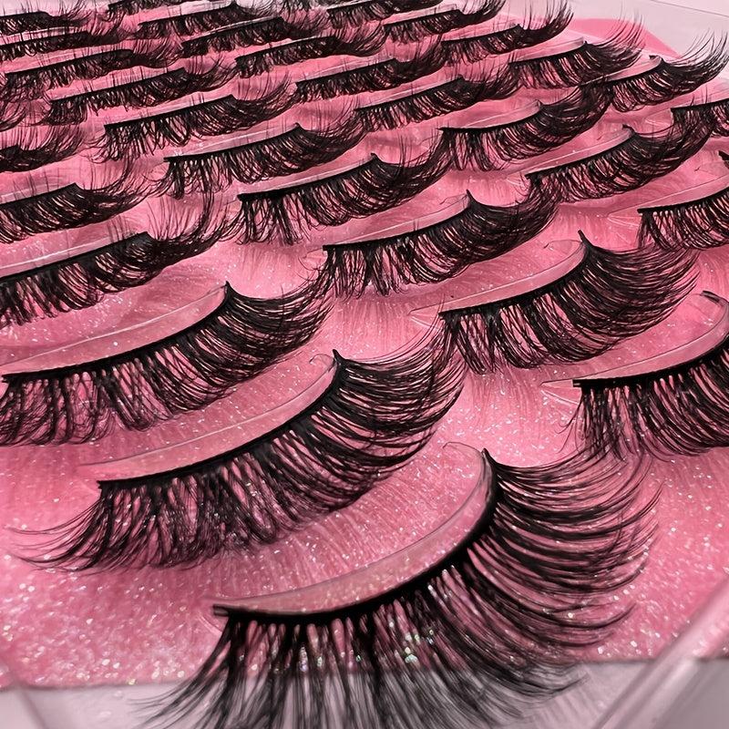 20 Pairs Reusable Mink Eyelashes Long Thick Natural False Lashes for Makeup