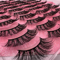 20 Pairs Reusable Mink Eyelashes Long Thick Natural False Lashes for Makeup