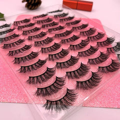20 Pairs Reusable Mink Eyelashes Long Thick Natural False Lashes for Makeup