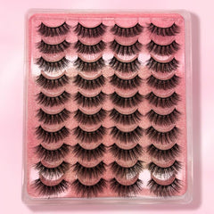 20 Pairs Reusable Mink Eyelashes Long Thick Natural False Lashes for Makeup