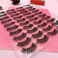 20 Pairs Reusable Mink Eyelashes Long Thick Natural False Lashes for Makeup