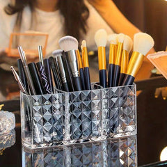 Vintage Makeup Brush Holder Organizer Clear Container Storage