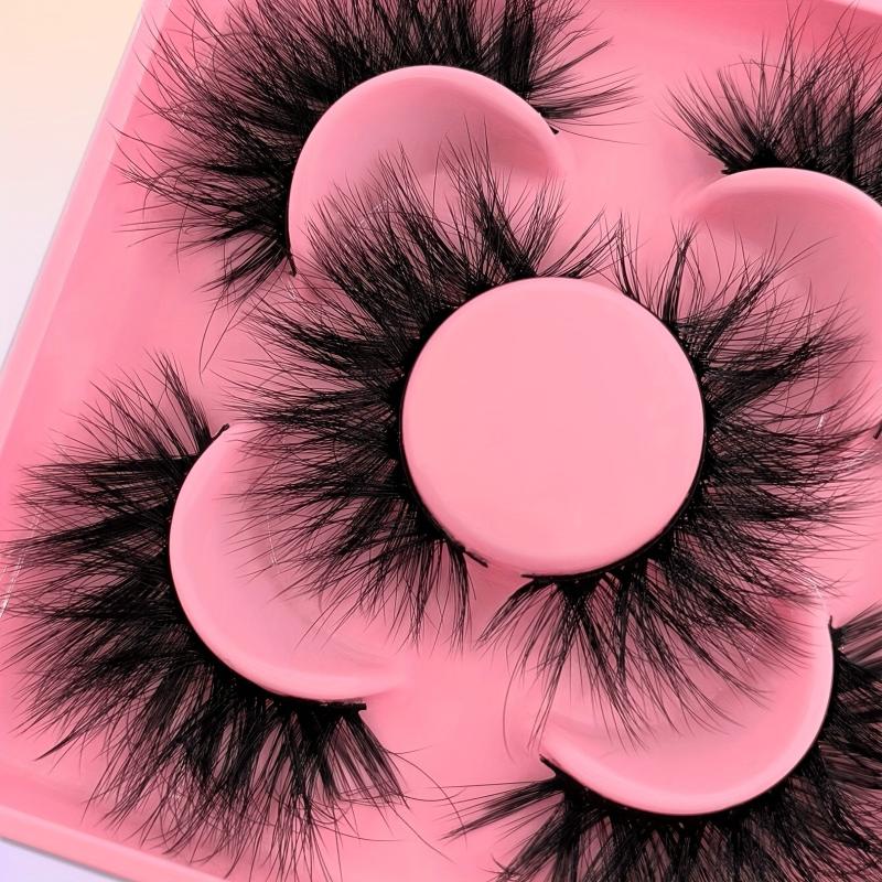 5 Pairs Fluffy D Curl Faux Mink False Eyelashes Extension