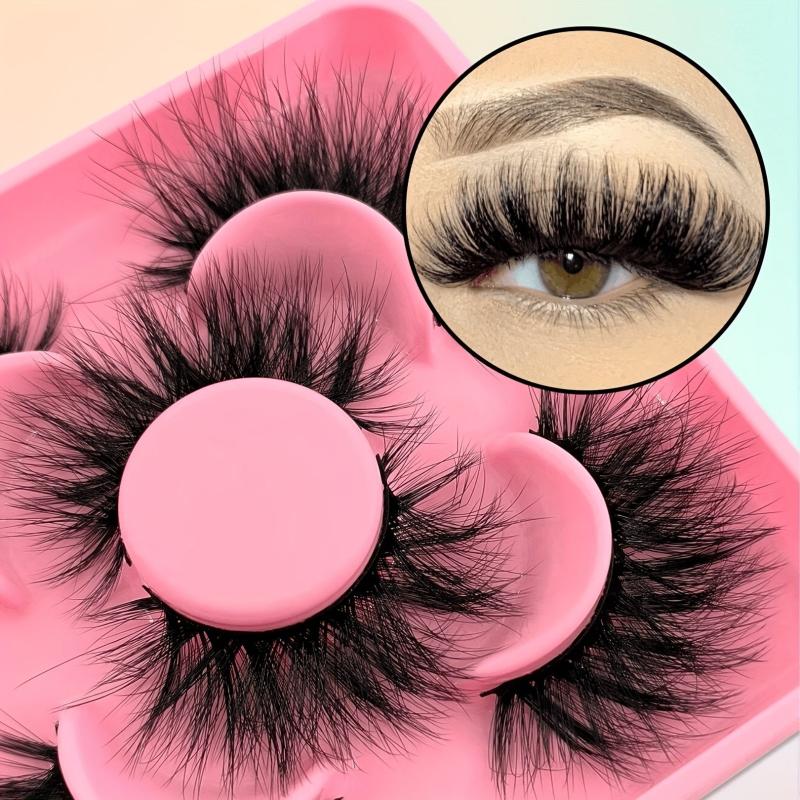 5 Pairs Fluffy D Curl Faux Mink False Eyelashes Extension