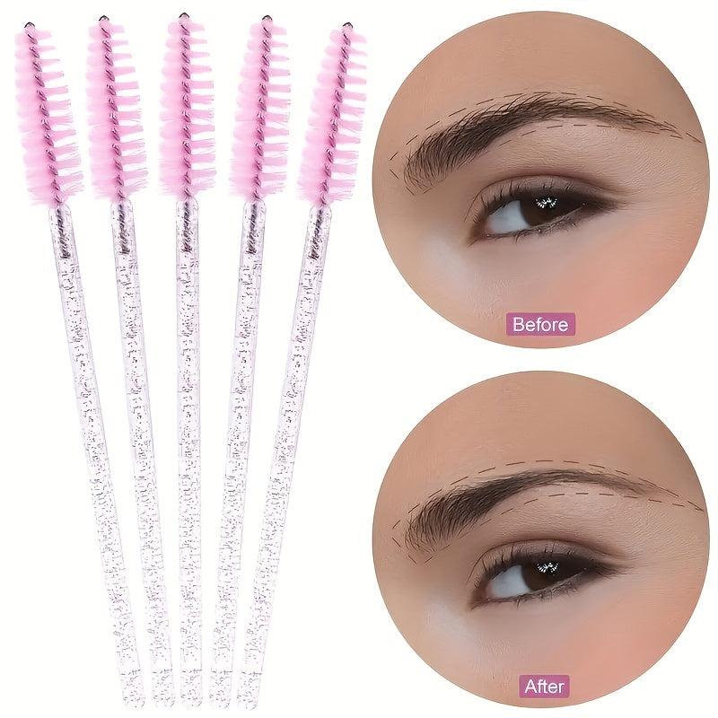 20pcs Crystal Eyelash Brush Spoolie Brushes for Extensions and Mascara