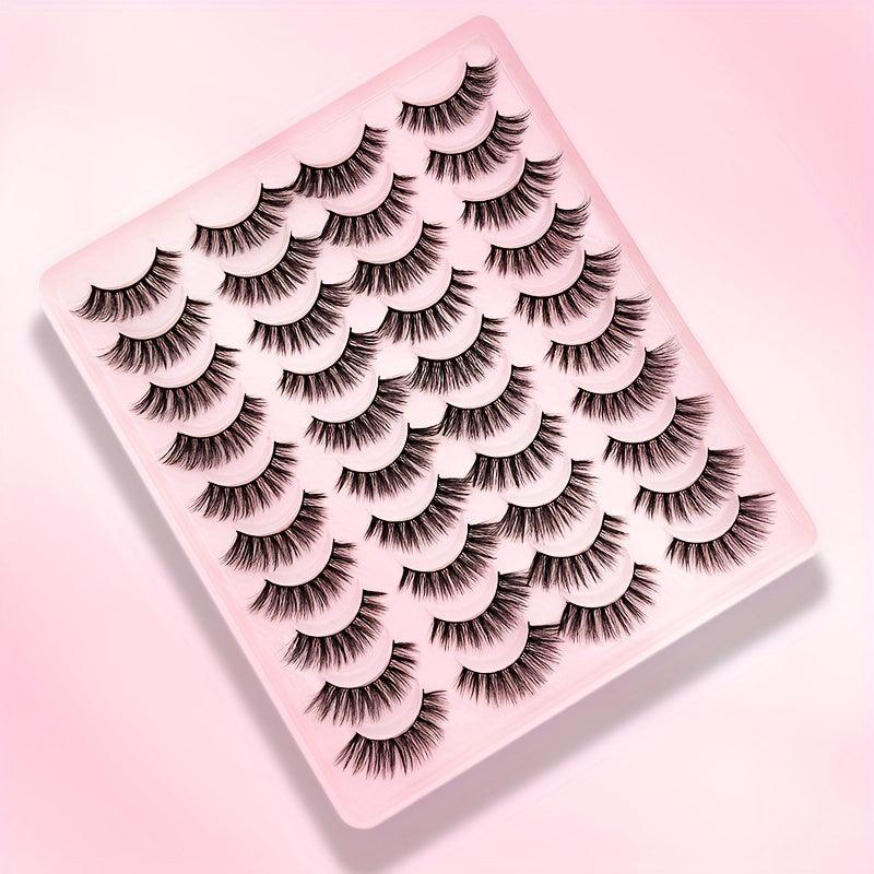 20 Pairs Faux Mink Lashes Fluffy Natural False Eyelashes