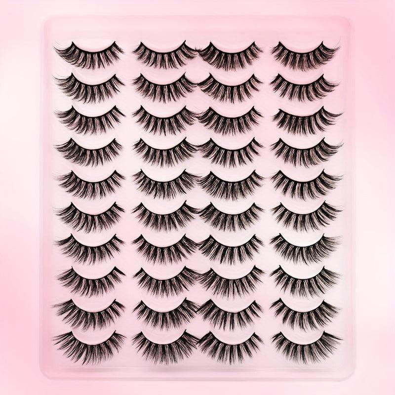 20 Pairs Faux Mink Lashes Fluffy Natural False Eyelashes
