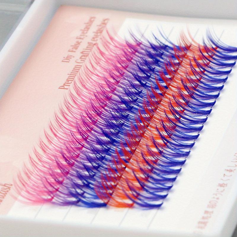Colored Lashes Cluster 12mm False Eyelashes Individual DIY C Curling