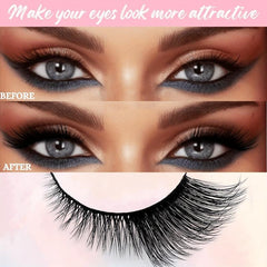 5 Pairs Cat Eye False Eyelashes C D Curling Lengthening Makeup Tool