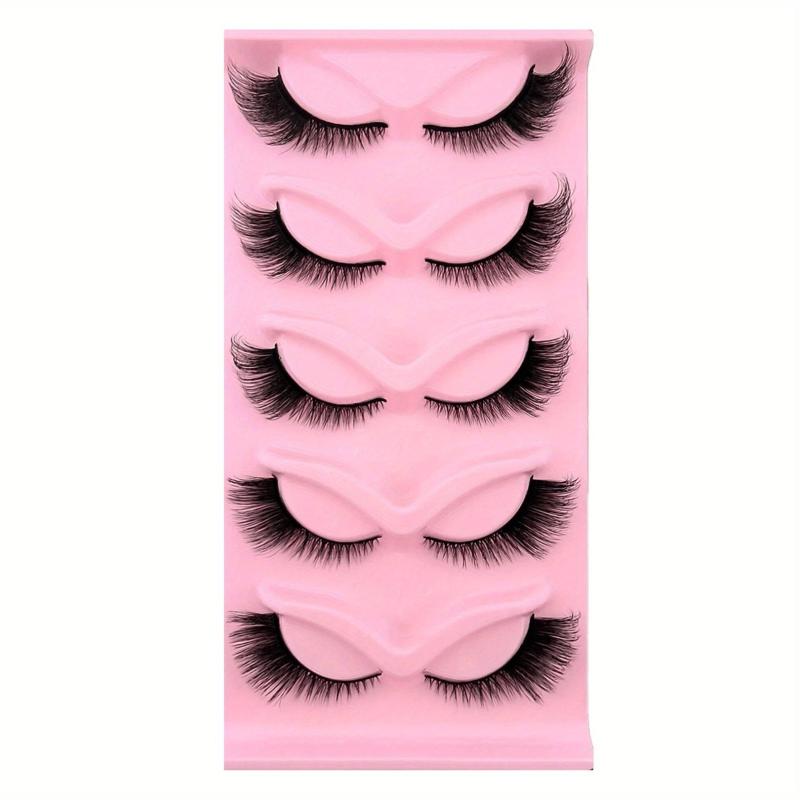 5 Pairs Cat Eye False Eyelashes C D Curling Lengthening Makeup Tool