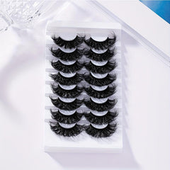 8 Pairs Dramatic 8D Cat Eye Fluffy Faux Mink Lashes